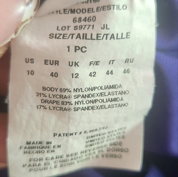 MIRACLESUIT RIALTO ONE PIECE SWIMSUIT PURPLE SLIMMING SZ 10 - Picture 7 of 12